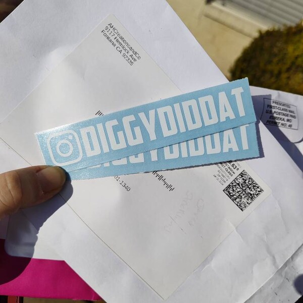 4x Custom Instagram Username Vinyl Decal Sticker | Your Text Oracal JDM Style