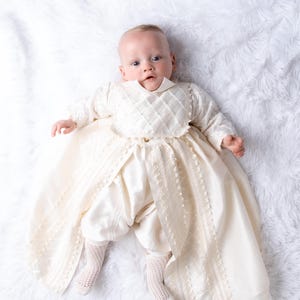 Baby Boy Christening Gown, Spanish Style outfit (ropones para bautizo). Baptism Outfit B001. 100% Silk Dupioni