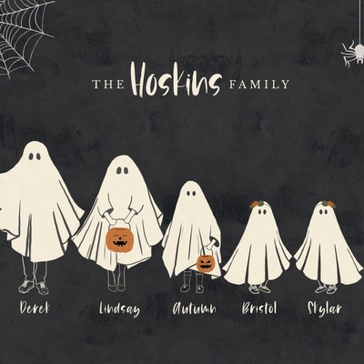 Halloween Family Portrait Personalized Family Print - Etsy
