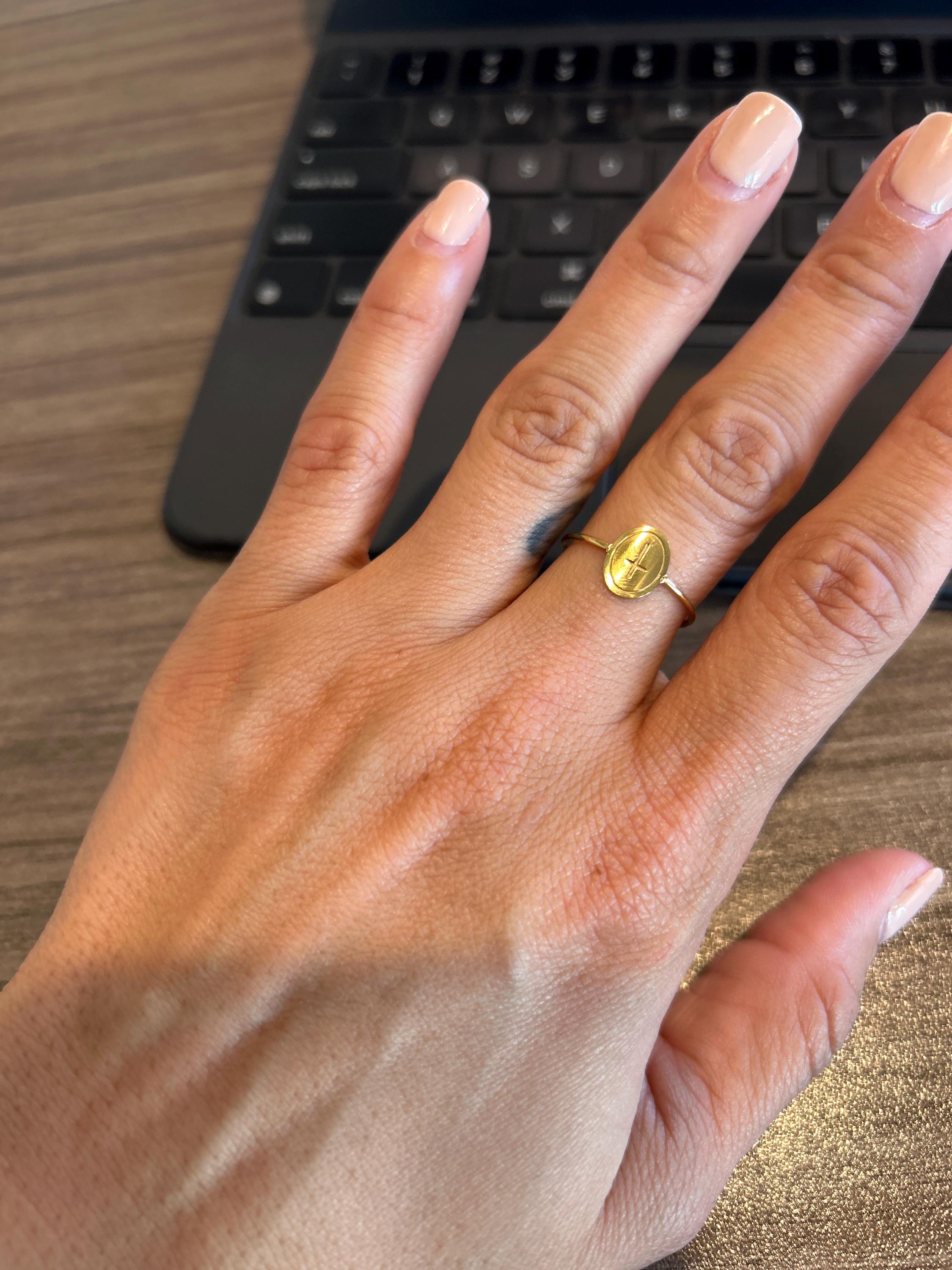 Ovaler Kreuzring, Erbstück Kreuzring, christliches Schmuckgeschenk, Schriftring, Glaube Schmuck, christliches Geschenk, Jesus Schmuck, Gold Kreuz Ring
