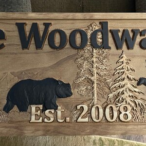 Personalized Wood Sign Custom Carved Cabin Gift Man Cave Wedding Family ...