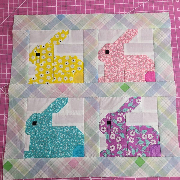 PDF Easter Quilt Pattern - Blue Bunny Quilt Pattern - Etsy