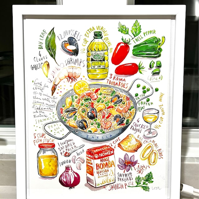 Asian cooking essentials, colorful kitchen print — BeautifullyPrinted |  Kitchen prints | Printed art | Posters | Food illustrations