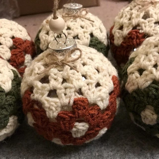 A customer's finished Granny All the Way Ornament Collection Crochet Pattern