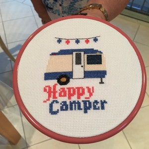 Christmas Camper Cross Stitch Pattern Happy (Download Now) - Etsy Canada