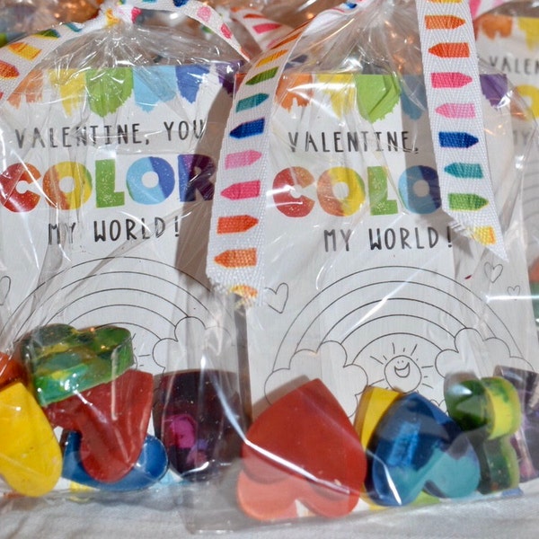 Valentine Cards for Kids PRINTABLE, Color My World Valentines ...