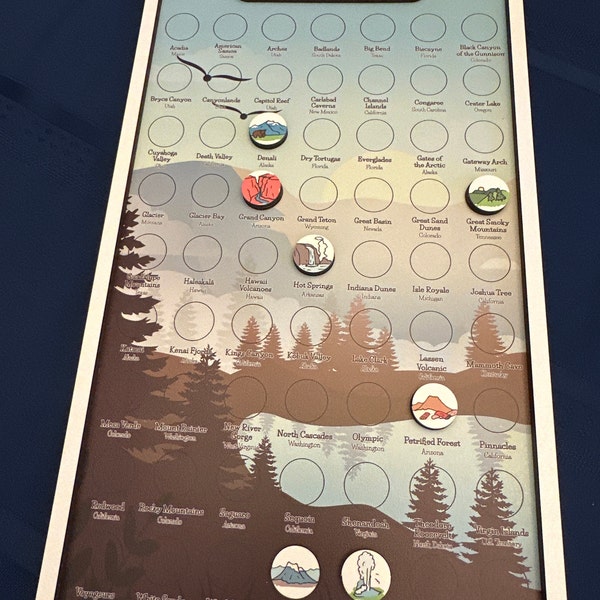 Custom US National Parks Travel Map, National Parks Marker, Personalized US Travel Map, Home Decor, Gift Travelers Hikers RG Blk 11X18