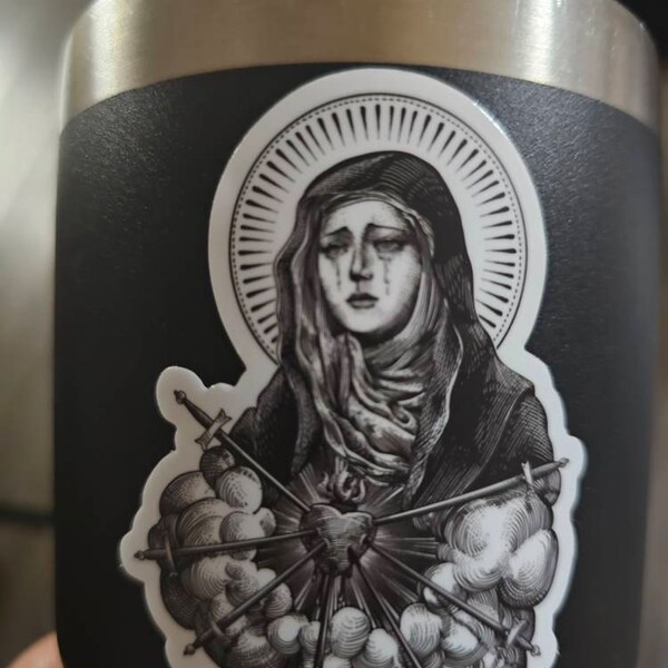 Mater Dolorosa Sticker - Blessed Virgin Mary - Our Lady of Sorrows ...