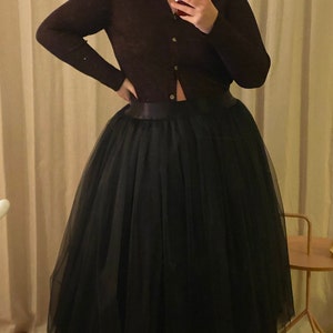 Black Tulle Skirt for Women Knee Length With Lining - Etsy