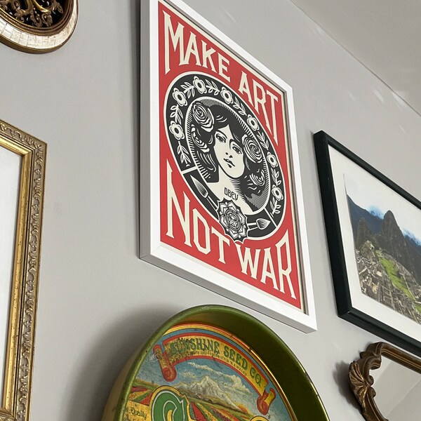 Make art not war print vintage art print vintage poster download art