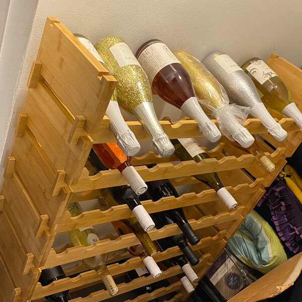 Bamboo 72-bottle Stackable Wine Rack – Wobble-free Modular Storage - Etsy