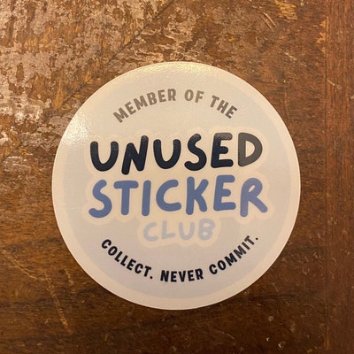 Unused Sticker Club Sticker Gift for Sticker Collectors, Sticker ...