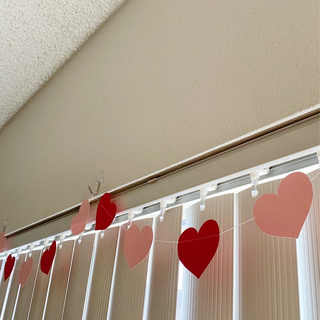Rood Papier Harten Garland Grens Vector Papier Knippen Geïsoleerd Op