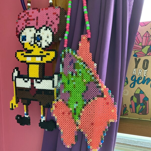 Shrek on T-rex Rave Perler Necklace | Shrek Rave Perler | Rave Perler ...