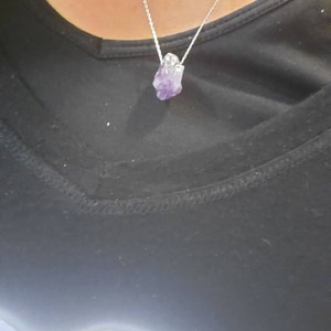 55Carat Natural Amethyst Silver Pendant for Women February Birthstone Charms Chakra Healing Necklace Round Shape