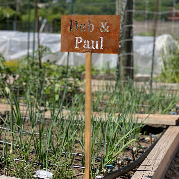 Custom Metal Garden Sign, Rustic Rusted Decor - Etsy