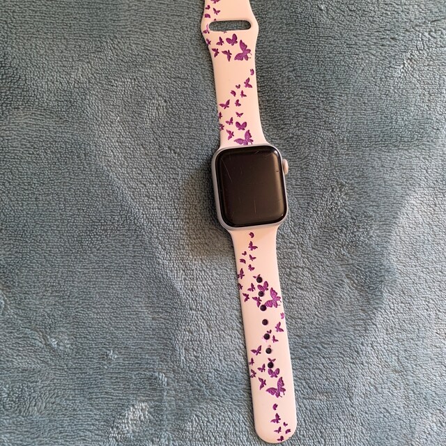 Butterflies Engraved Silicone Apple Watch Band 38/40 42/44  display picture 1