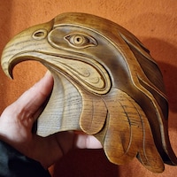 Maori, Eagle Figurine Wooden Eagle Head, Bald Eagle Statue Bird Statue ...