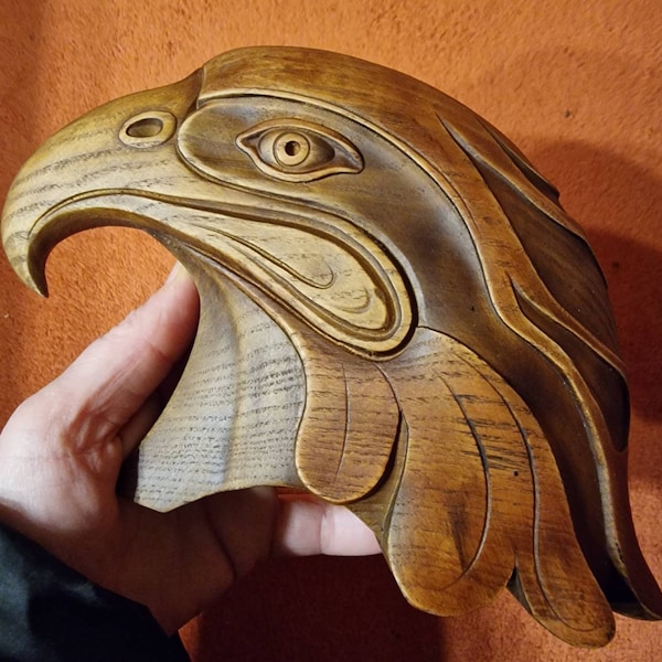 Maori Eagle Head: Hand-carved Wood Sculpture, New Zealand Art - Etsy
