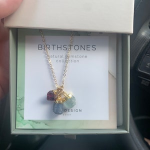 Birthstone Necklace Gemstone Necklace Gem Necklace Raw Birthstone Gift ...