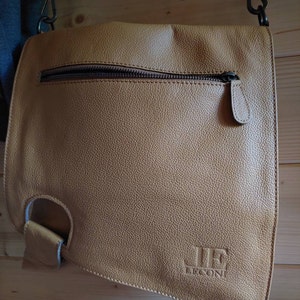LECONI Umhängetasche Schultertasche Damentasche Natur Ledertasche
