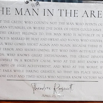 The Man In The Arena Sign V