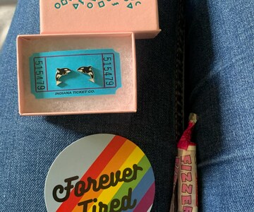 Lift Weights Eat Cakes Bright Enamel Pin