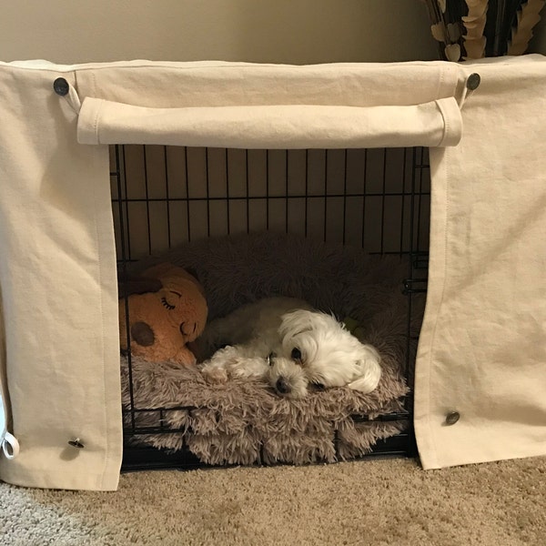 Washable Dog Crate Cover in Natural - Etsy