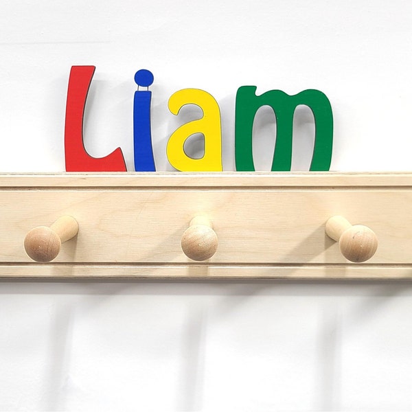 Colorful Kids Coat Rack With Personalized Name - Fast Delivery - Etsy