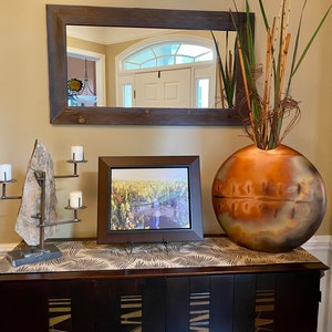 Wood Framed Mirror Rustic Wood Mirror Bathroom Mirror Wall Etsy