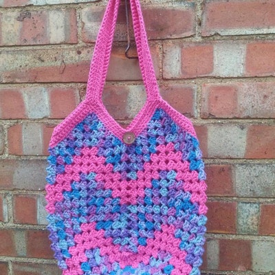 Granny Square Crochet Pattern, Beach Bag, Crochet Bag Pattern, Market ...