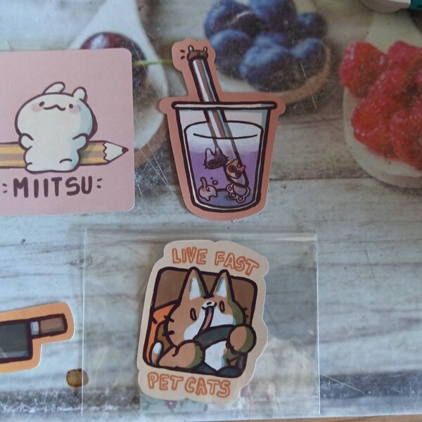 Motivational Stickers Set Handmade Kawaii Cute Set of Four Stickers ...