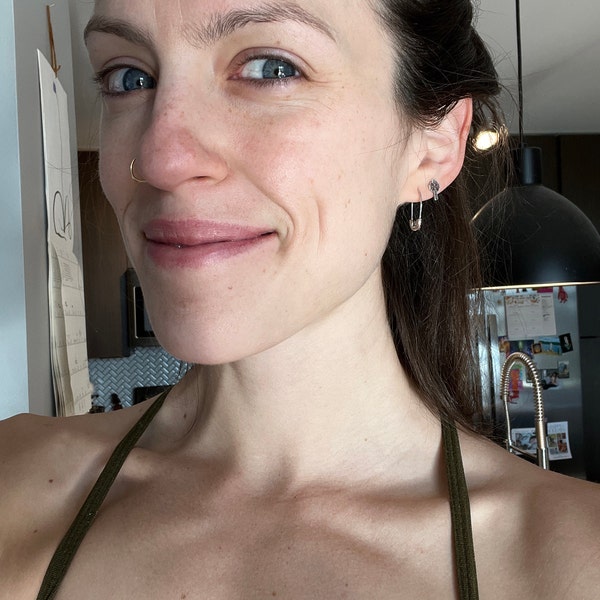 Gold Safety Pin Earrings