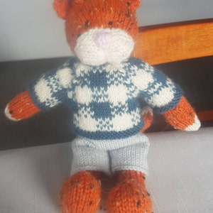 Toy Knitting Pattern for a Cat With a Plaid Dress 9 Inches - Etsy
