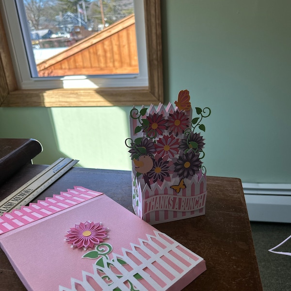 Whimsy Floral Garden Card in A Box 3D SVG - Etsy