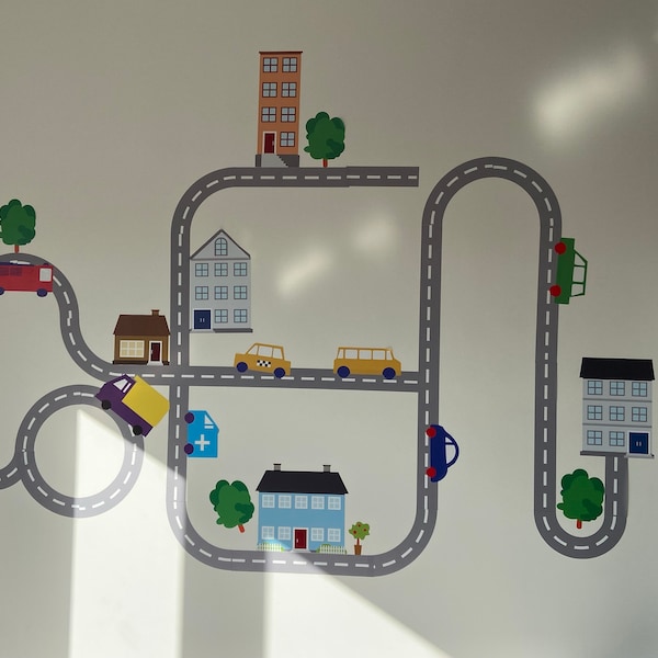 BuerHomie Cartoon Car Wall Decals Stickers For Boys Room - Removable & Easy To Apply (30cm X 90cm Sheet)