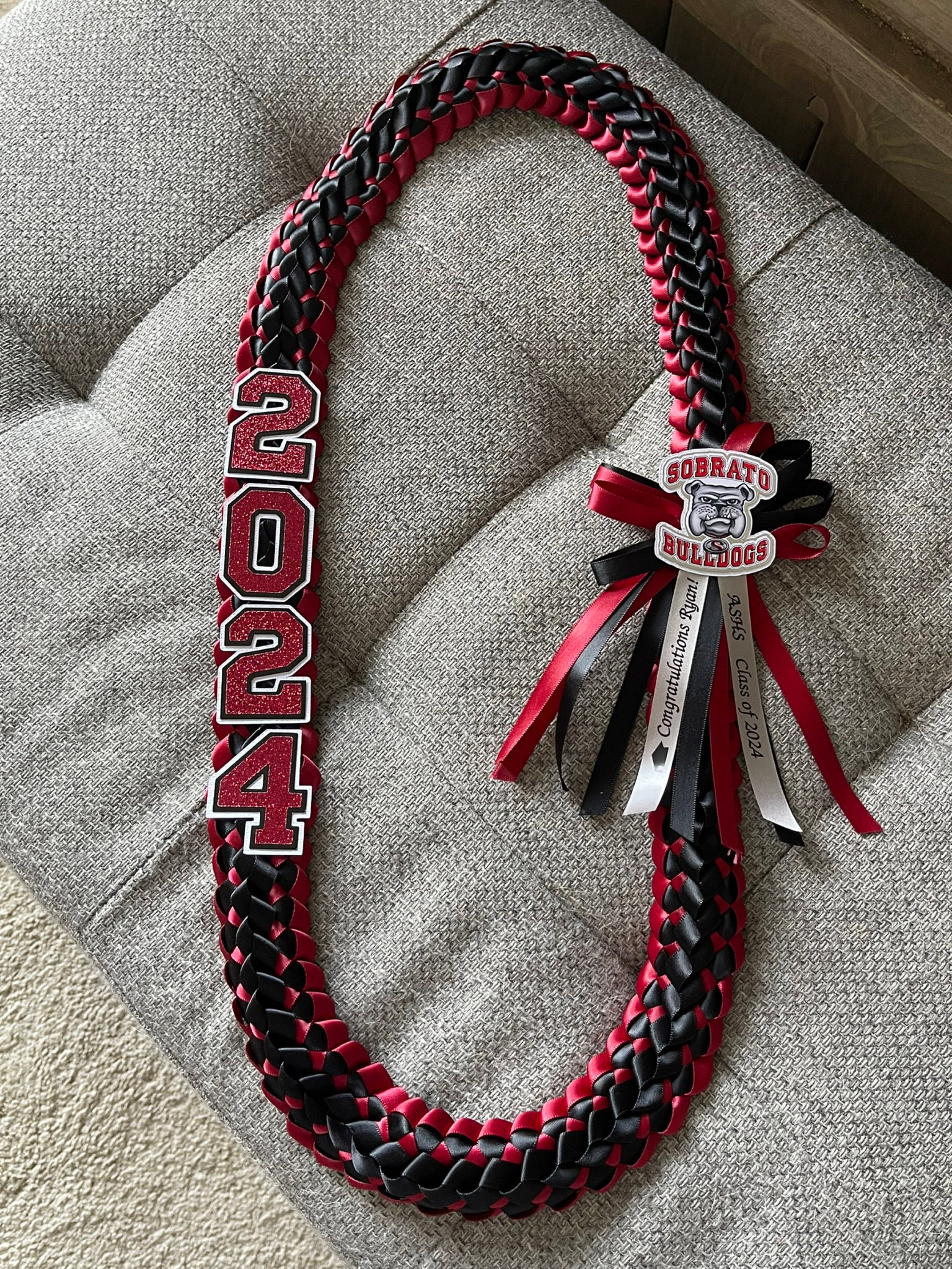 Abschluss-Lei - individuell an jedes College- oder Highschool-Logo und jede Highschool-Farbe angepasst - Personalisierter Lei, Klasse von 2025, Senior Night Lei