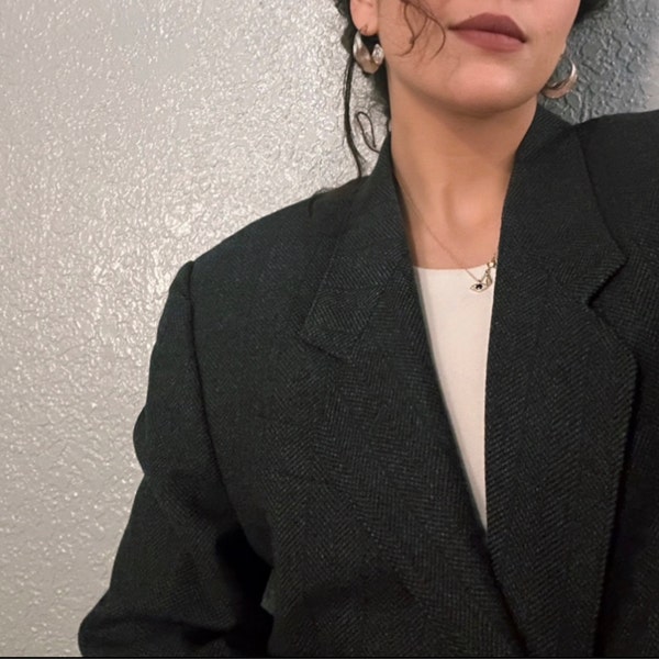 Vintage Double Breasted Blazer in Black