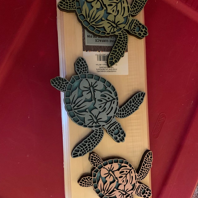 Tropical Sea Turtle Family Wall Art /hawaiian Honu Ohana / Wall