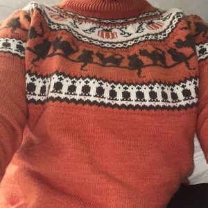 Pumpkins Cats Handmade Sweater Jumper. Acrylic Vegan Wool, Fall ...