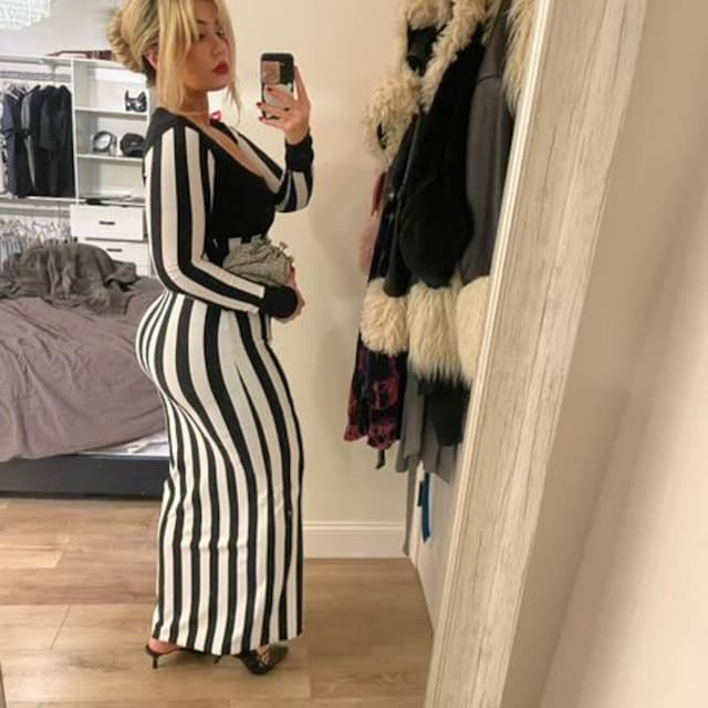 Black and White Striped Tina Carlyle Dress