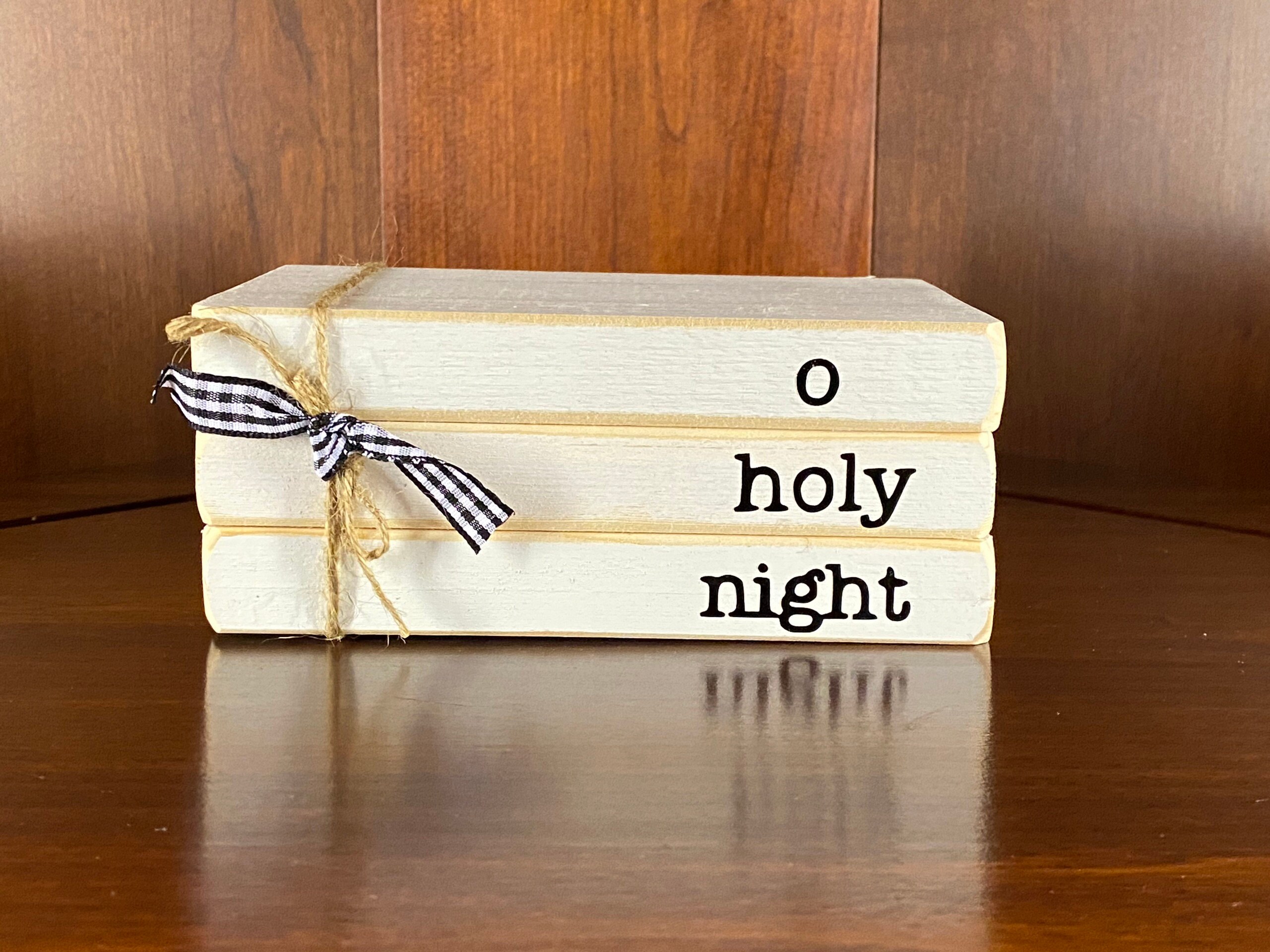 Christmas book bundle, mini book stack, Christmas decor, farmhouse, faux books, set of 3, rustic, teacher gift, housewarming, wooden books
