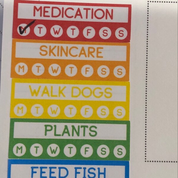 Custom Text/color Habit Tracker Stickers for Erin Condren Life Planner ...