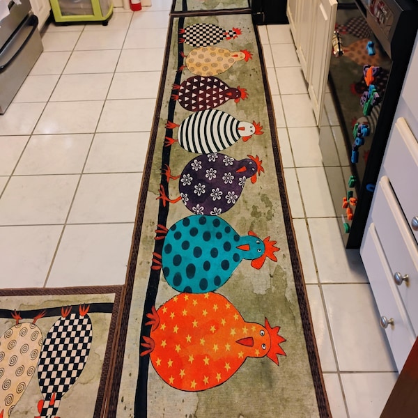 Chicken Kitchen Rug Chicken Kitchen Runner Rug: Washable Nonslip Accent Rug, Modern Home ...