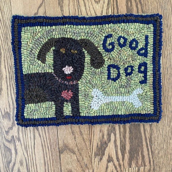 Primitive Rug Hooking Pattern-love My Black Dog - Etsy