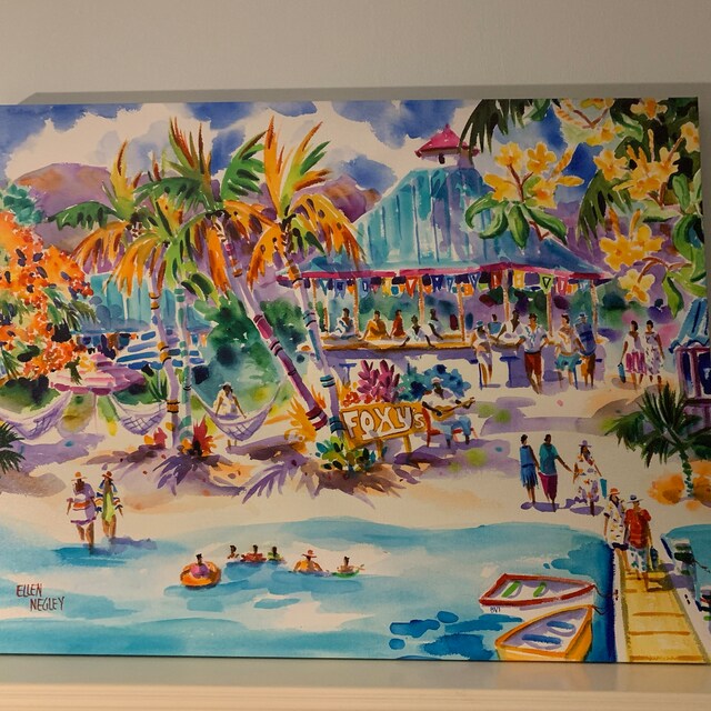 Foxy's Jost Van Dyke, British Virgin Islands Art Print, Tropical