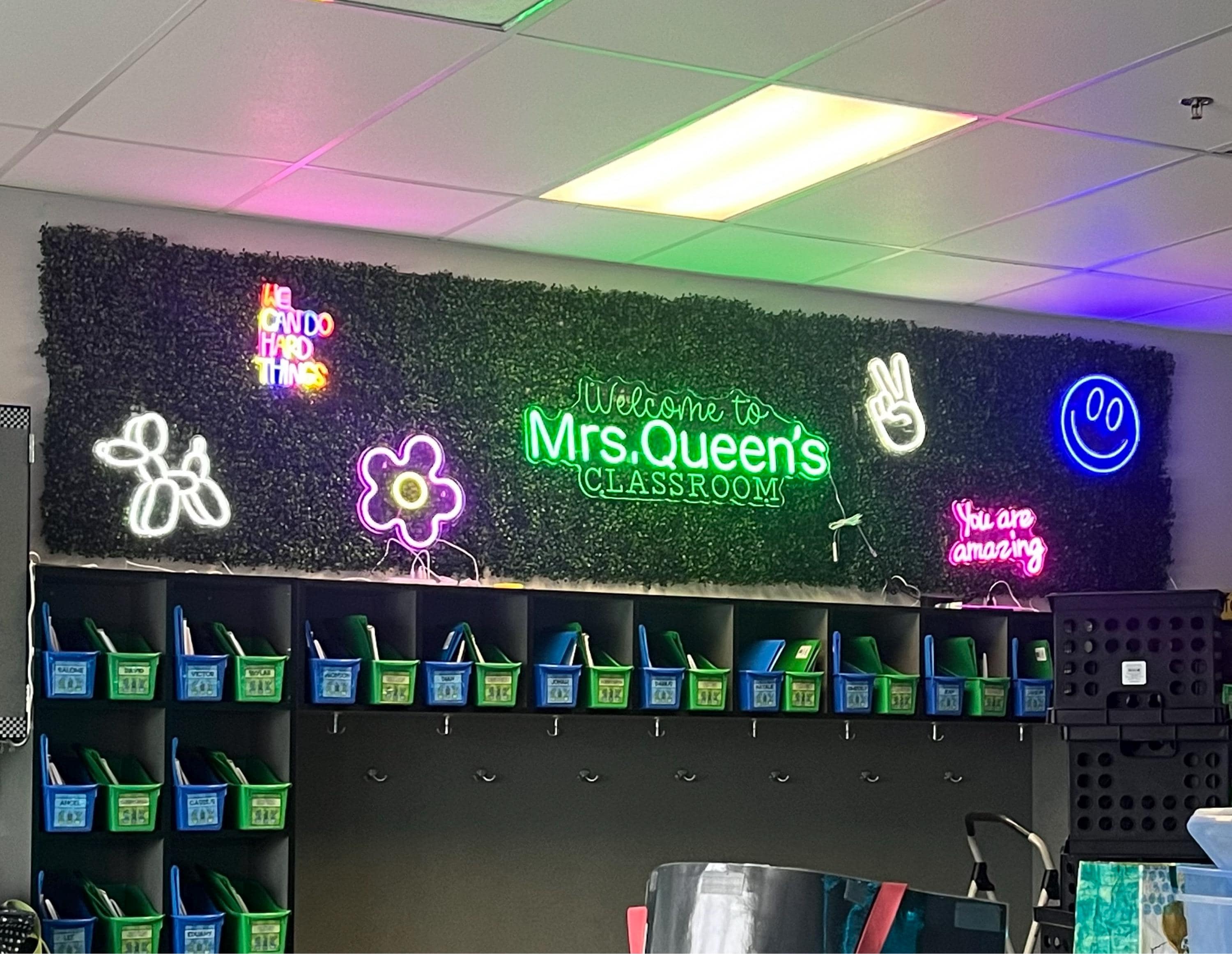 Teacher Name Neon Sign For Classroom, Teacher Name Sign, Classroom Decor, Teacher Welcome Sign, Door LED Hanger