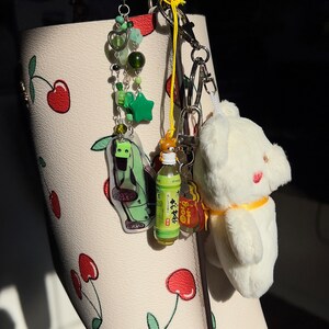Rilakkuma & Korilakkuka Japanese Green Tea Bottle Charm Strap - Etsy