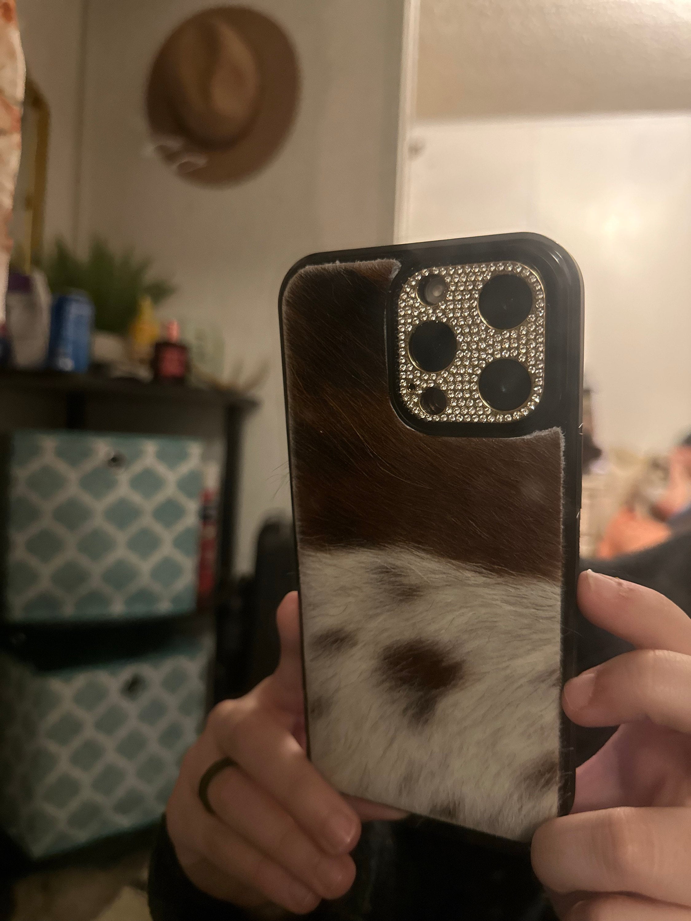 Genuine Hair On Hide, Western Cow iPhone Case, Phone Case