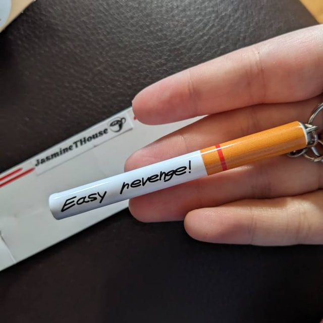 Fanmade Chain Saw Anime Manga Inspired easy Revenge Cigarette Keychain 